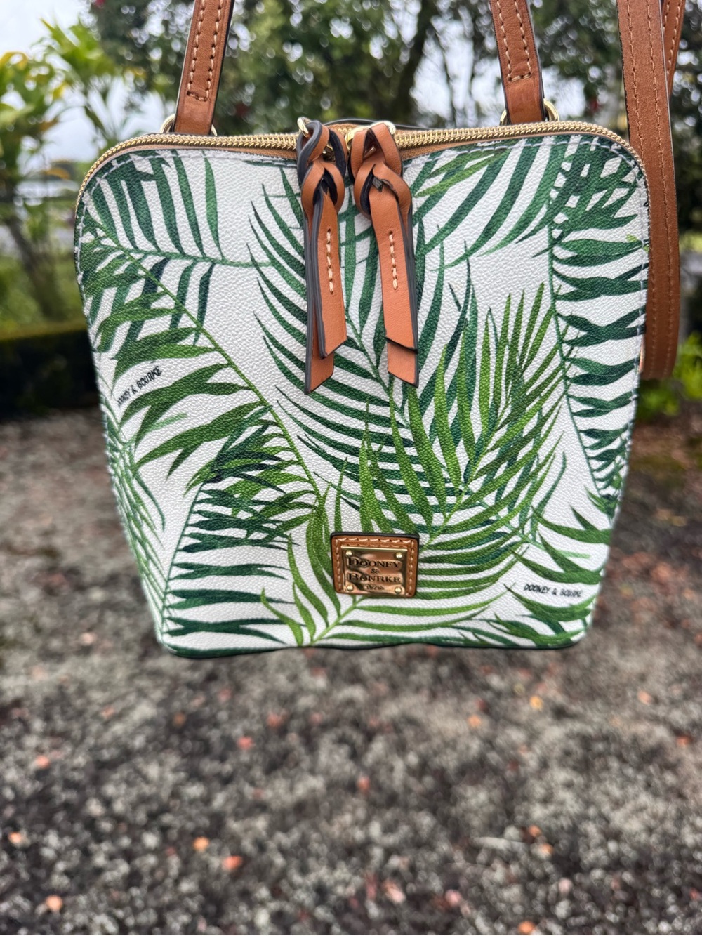 Dooney & Bourke Palm Leaf Print Crossbody Bag Tropical Mini Purse - Picture 7 of 14